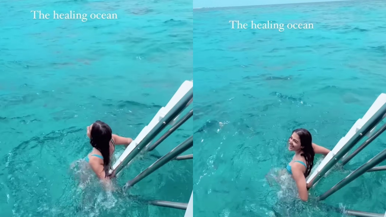 Maldives Babe! Pooja Hegde twins with ‘healing ocean’ in blue bikini set, watch video 862167
