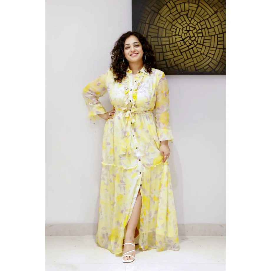 Nithya Menen's Chiffon Maxi Dress Worth Rs. 4,500 Is Comfy Autumn Staple 863805