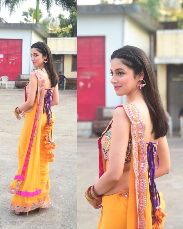 [Photos] Divya Khosla Kumar Makes Heads Turn In Yellow Saree With Sensuous Blouse Design 860429