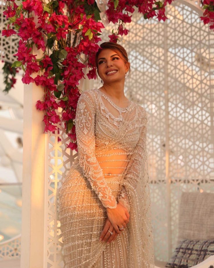 [Photos] Jacqueliene Fernandez, Nora Fatehi & Shraddha Kapoor look divine in designer sarees 857924