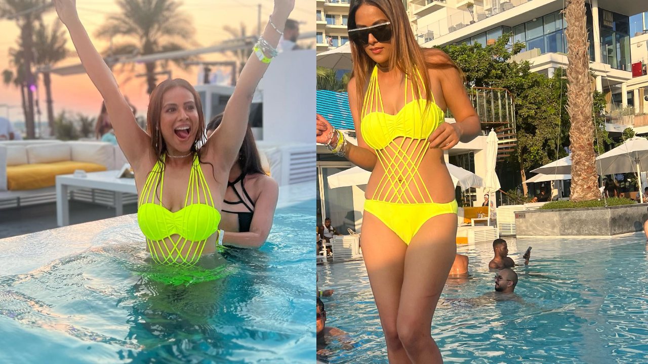 Pool Party: Nia Sharma Dances In Hot Yellow Monokini In Dubai Vacation 861006