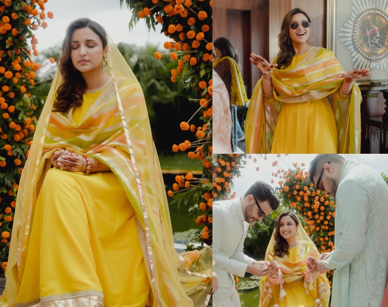 Priceless Moments From Parineeti Chopra's Choora Ceremony In Yellow Anarkali Suit 864474
