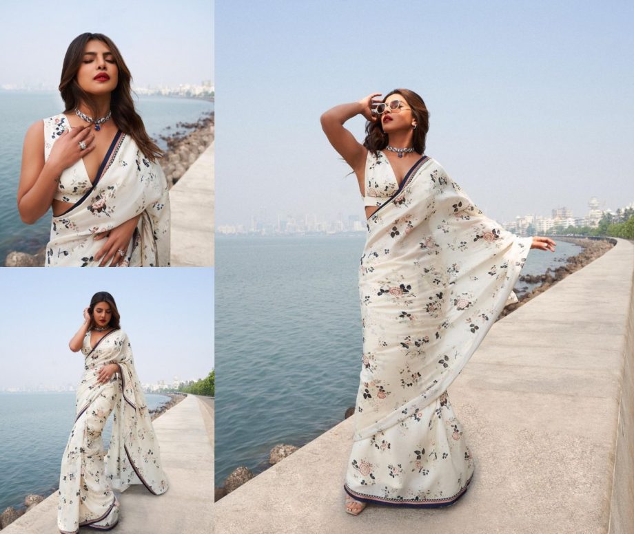 Priyanka Chopra Redefines Elegance In White Sabyasachi Saree 865571
