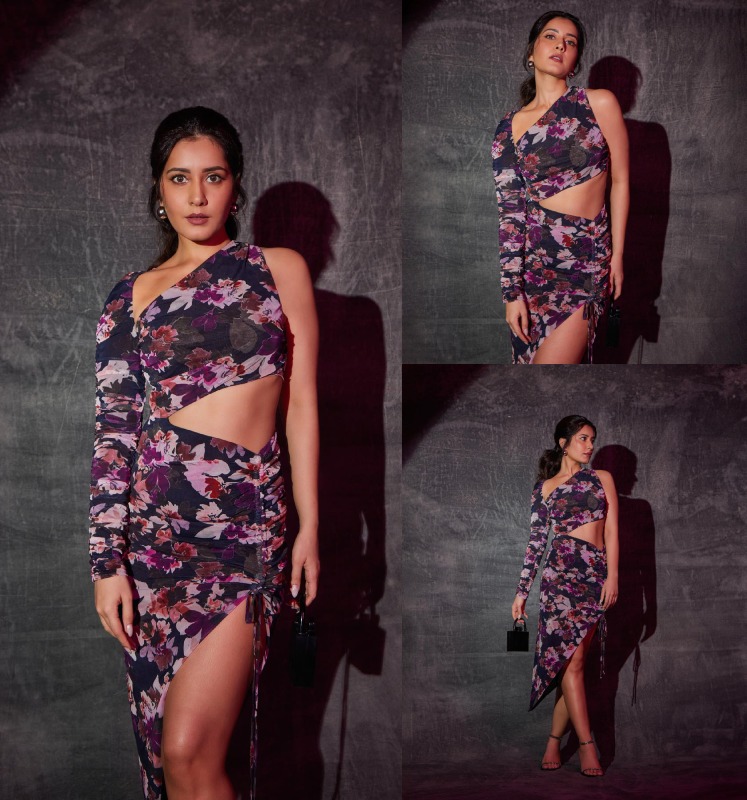Raashi Khanna Turns Muse In Floral Cut-out Dress With Statement Handbag, Take Cues 864955
