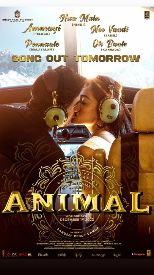 Rashmika Mandanna teases fans with exclusive sneak peek of Hua Main from Animal, shares passionate kiss with Ranbir Kapoor in song poster 860202