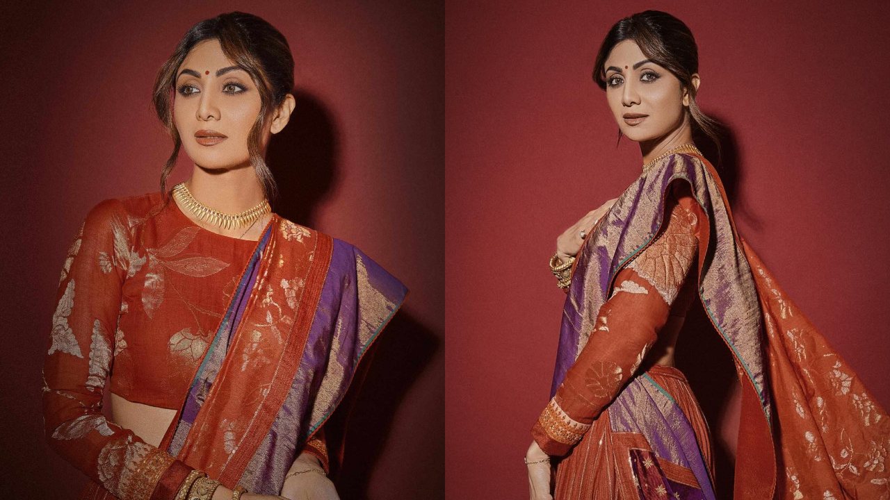 Shilpa Shetty glams up in flared rust orange lehenga choli set, check out photos 865165