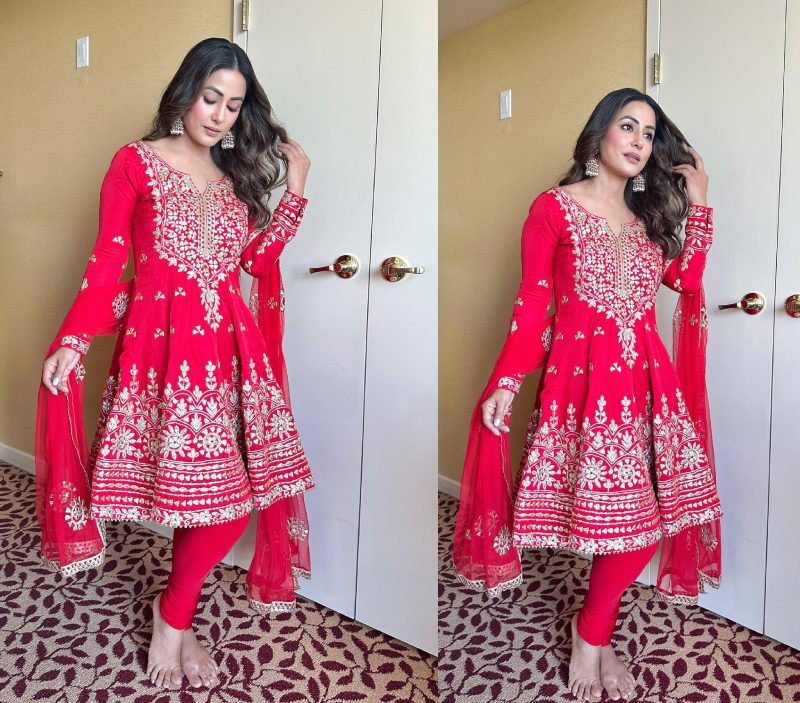 Shraddha Arya & Hina Khan's Three-piece Traditional Outfit Are Trendy Festive Wear 863885