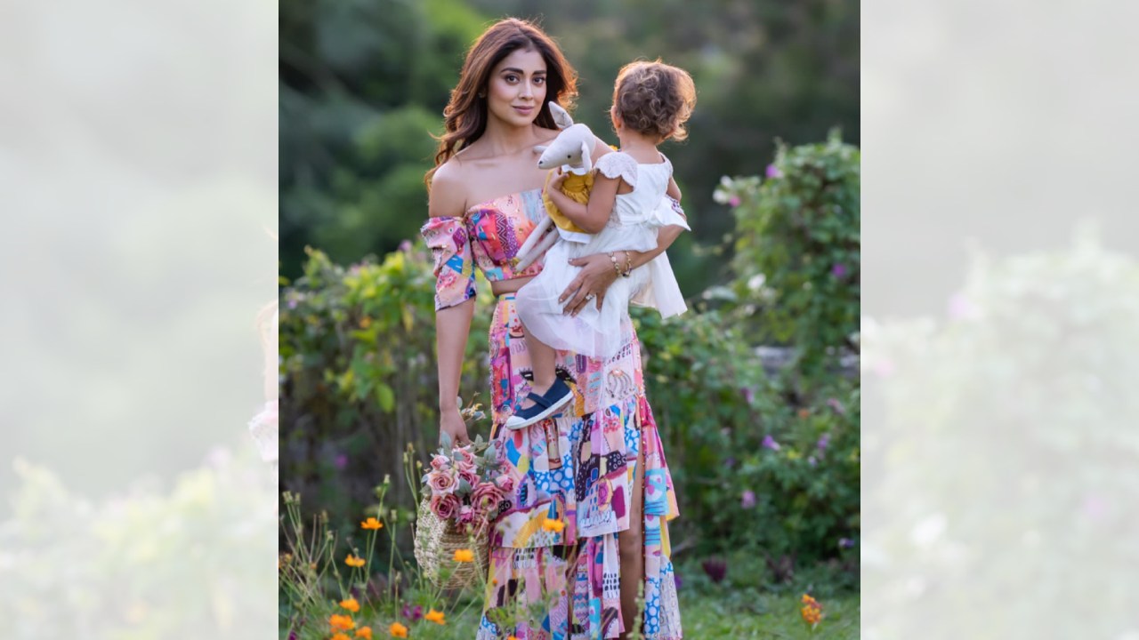 Shriya Saran looks adorable in her multicoloured printed co ord set [Photos]