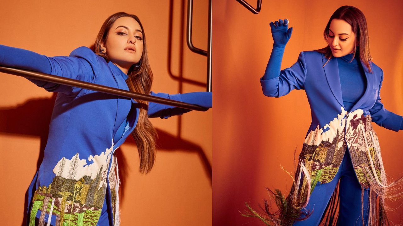 Sonakshi Sinha Is Super Stylish In All Blue Pantsuit With Handcrafted Fringes 864744