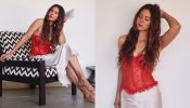 Sonam Bajwa is sensuous personified in see-through red corset top and white satin skirt [Photos] 863528