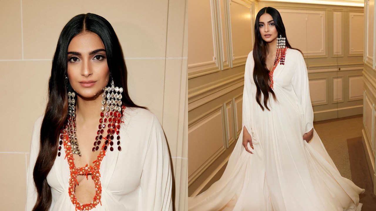 Sonam Kapoor Shows Her Divine-ness In White Plunge-neck Gown At BOF2023, See Photos
