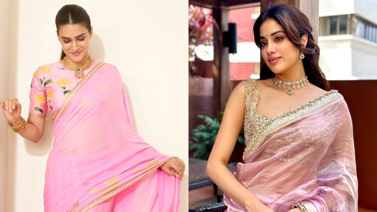 Style your ‘pink’ with designer sarees! Kriti Sanon & Janhvi Kapoor’s ultimate tips 863516