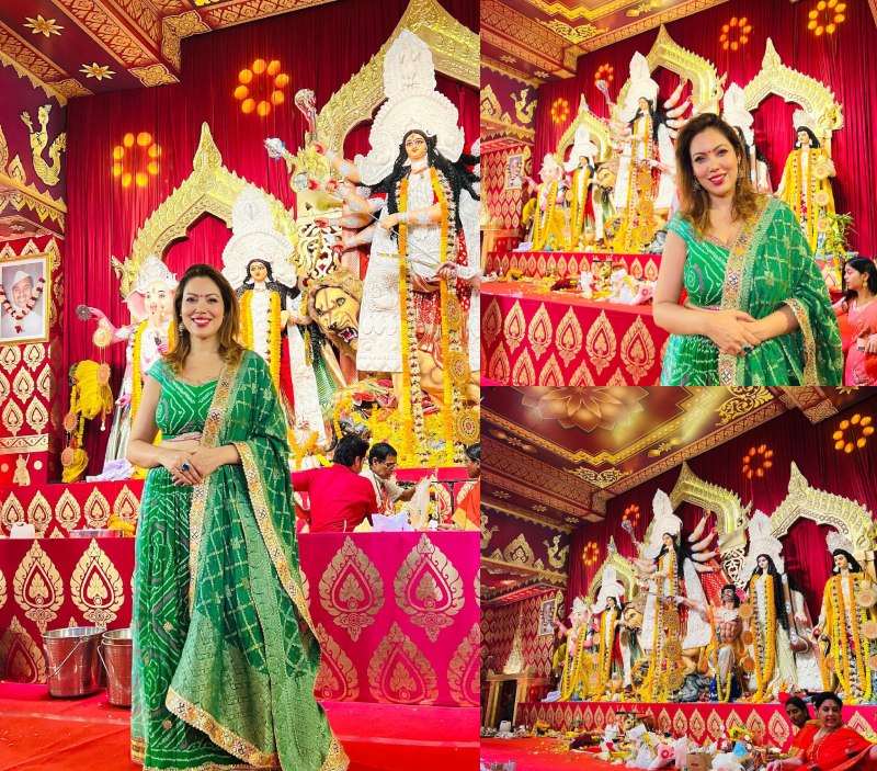 Taarak Mehta Ka Ooltah Chashmah Fame Munmun Dutta Dresses In Ethnic Green For Shubho Ashtami; Check Pictures 863688