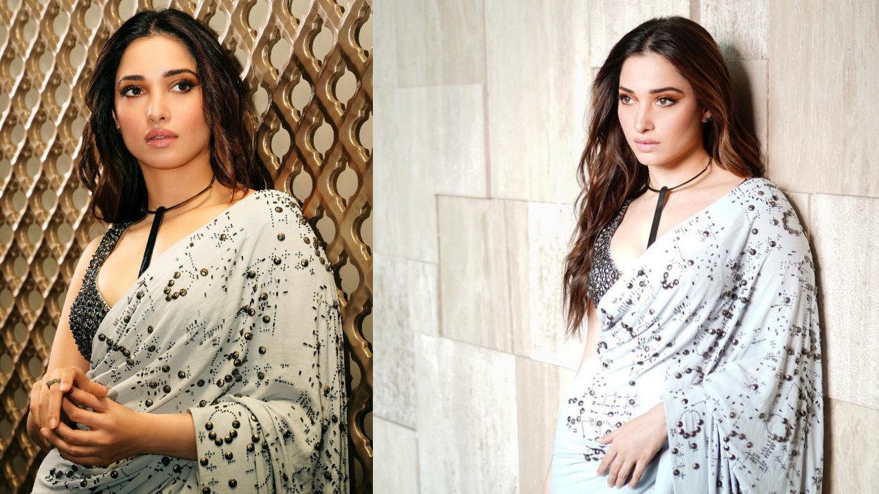 Tamannaah Bhatia Gives Her Trendy Saree A Sultry Touch With Plunging Blouse