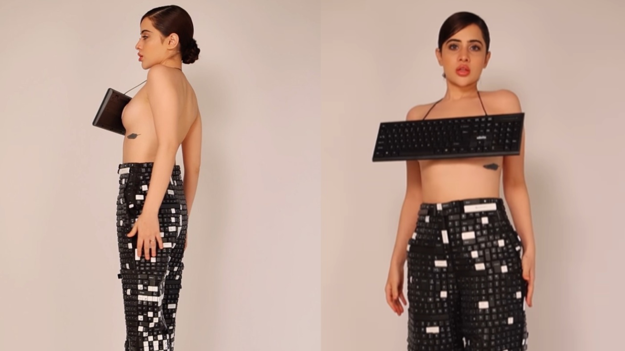 Urfi Javed ditches top, wears outfit made out of keyboard buttons