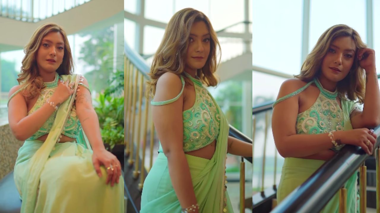 Aashika Bhatia twirls with sass in green silk saree, see video