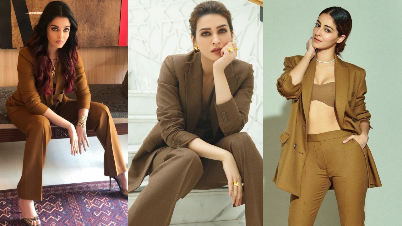 Aishawrya Rai, Kriti Sanon and Ananya Panday’s tailored glamour in brown pantsuits [Photos]