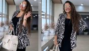 Amrapali Dubey serves airport fashion goals in black bodycon and zebra jacket 870973
