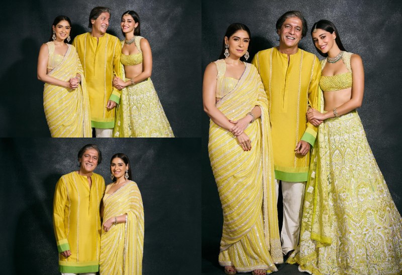 Ananya Panday Serves Festive Goals, Twins With Chunky Pandey & Bhavna Pandey In Yellow 867720