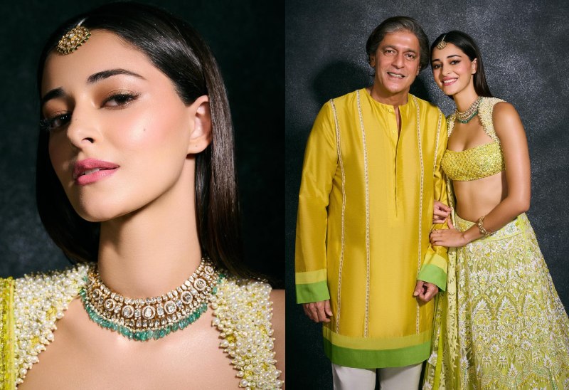 Ananya Panday Serves Festive Goals, Twins With Chunky Pandey & Bhavna Pandey In Yellow 867721