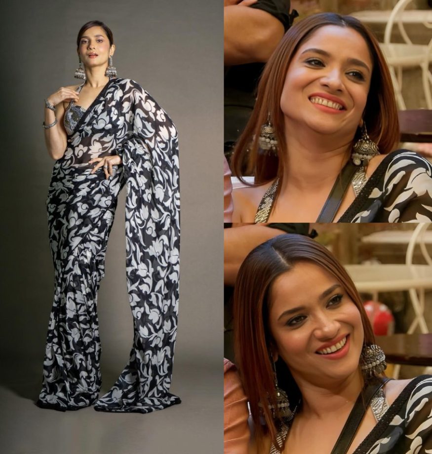 Ankita Lokhande redefines panache in black floral saree and embellished deep-neck blouse [Photos] 870930