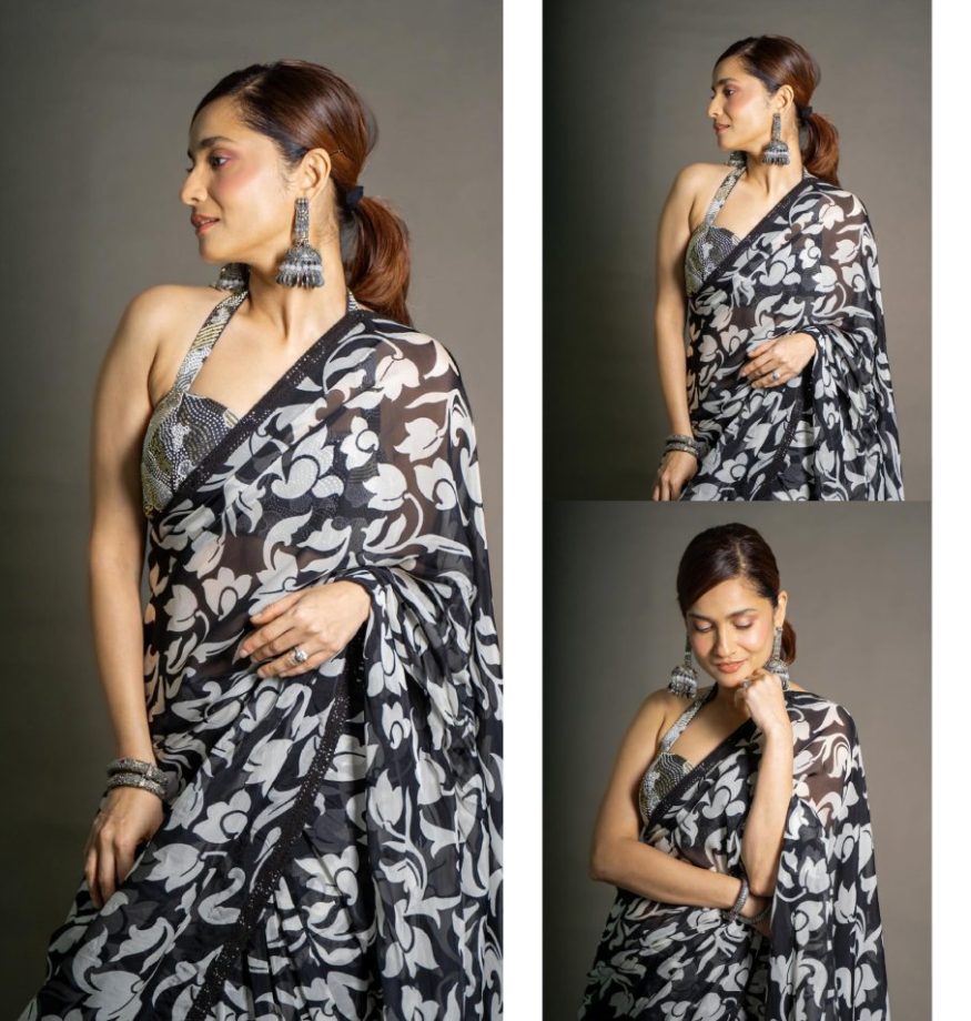 Ankita Lokhande redefines panache in black floral saree and embellished deep-neck blouse [Photos] 870928