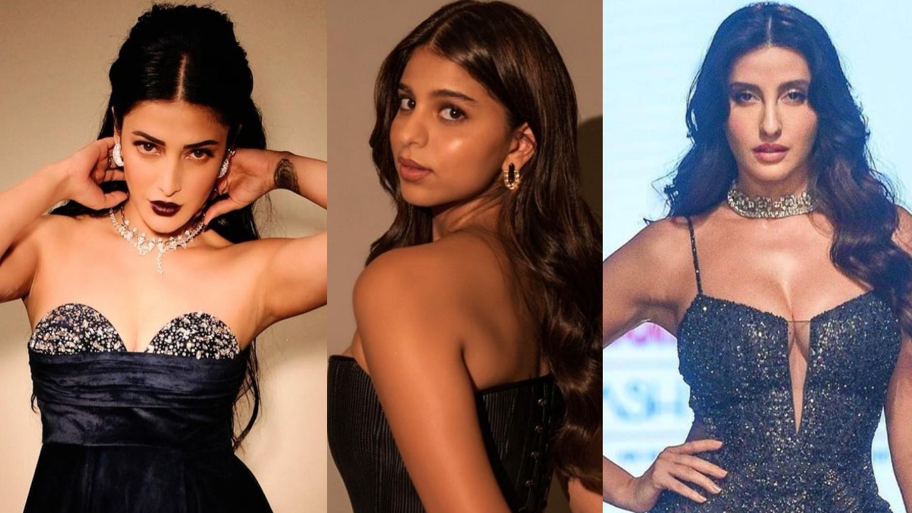 Beauties in black: Shruti Haasan, Suhana Khan & Nora Fatehi steal it in maxi dress