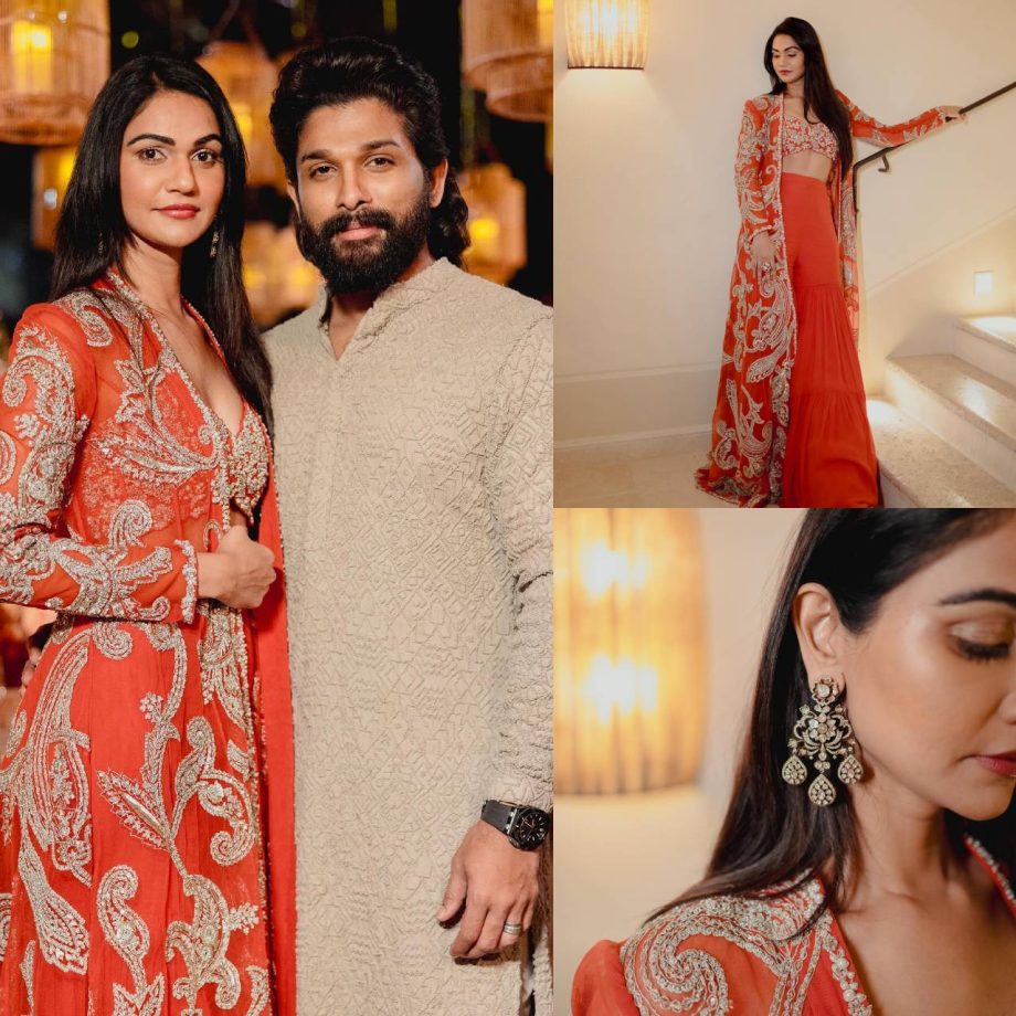 Beauty Personified! Sneha Reddy radiates elegance in red embroidered jacket set [Photos] 870553