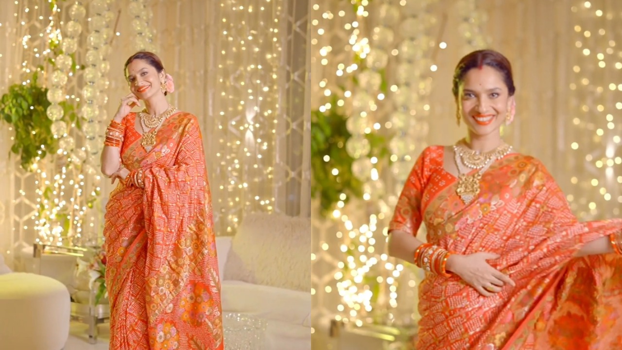 Bigg Boss 17 Fame Ankita Lokhande Exhibits Her Traditional Dressup Style In Saree In A Reel On Karwa Chauth