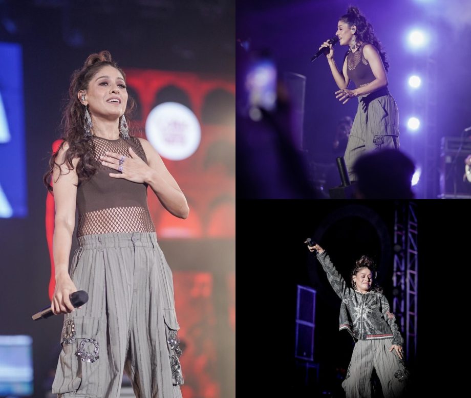 Bombastic! Sunidhi Chauhan epitomises in sheer top and cargo pants 868409
