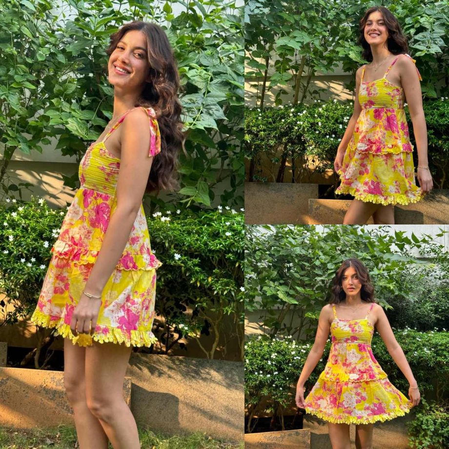 Breezy Bomb! Shanaya Kapoor goes all hot in floral yellow midi dress 869609