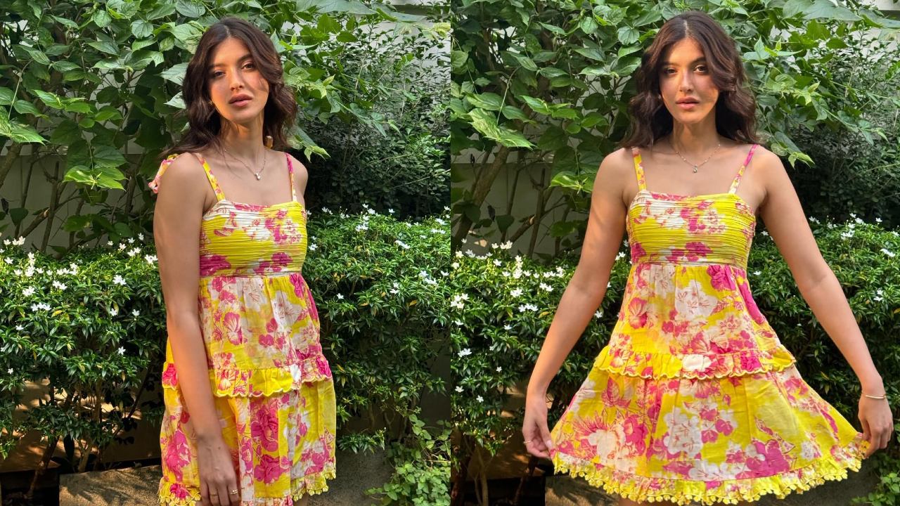 Breezy Bomb! Shanaya Kapoor goes all hot in floral yellow midi dress