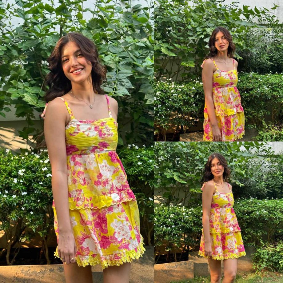 Breezy Bomb! Shanaya Kapoor goes all hot in floral yellow midi dress 869608