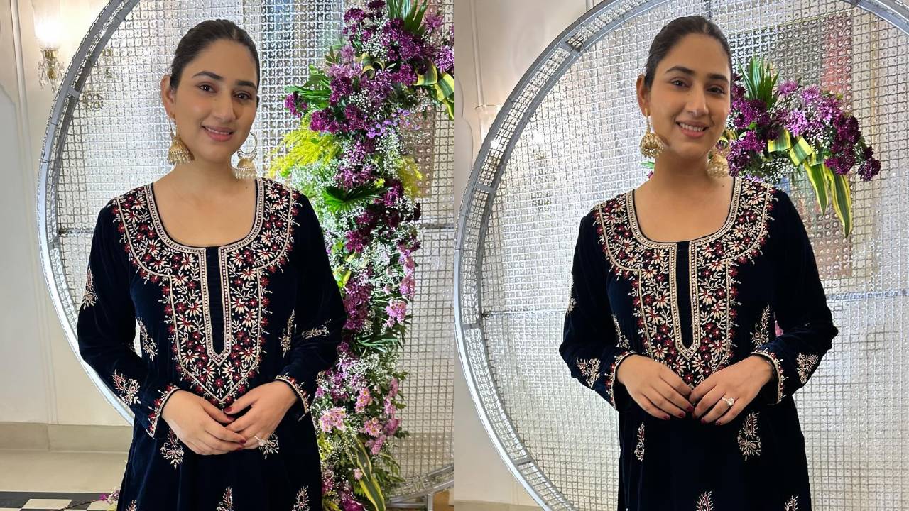 Disha Parmar shines in embroidered velvet kurta and palazzo, check out