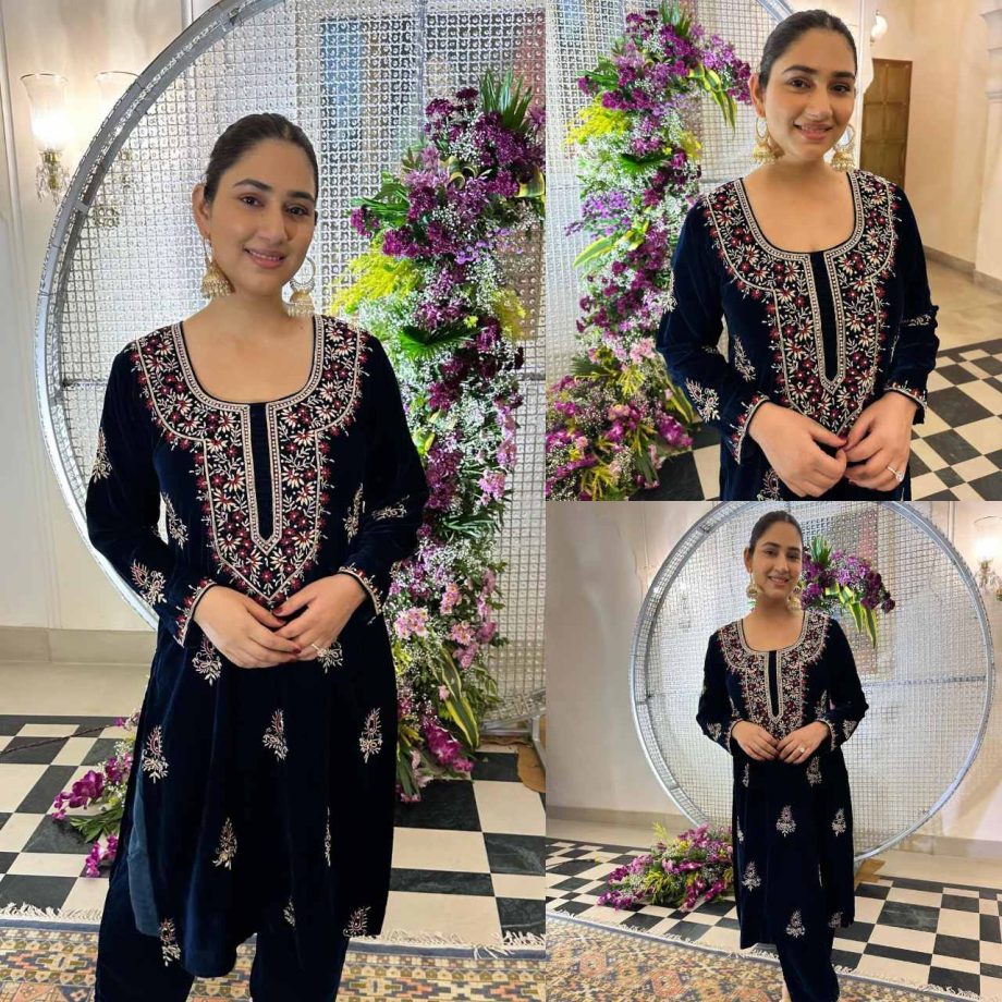 Disha Parmar shines in embroidered velvet kurta and palazzo, check out 871508