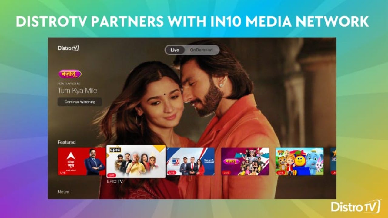 DistroTV Announces Content & Distribution Partnership With IN10 Media Network