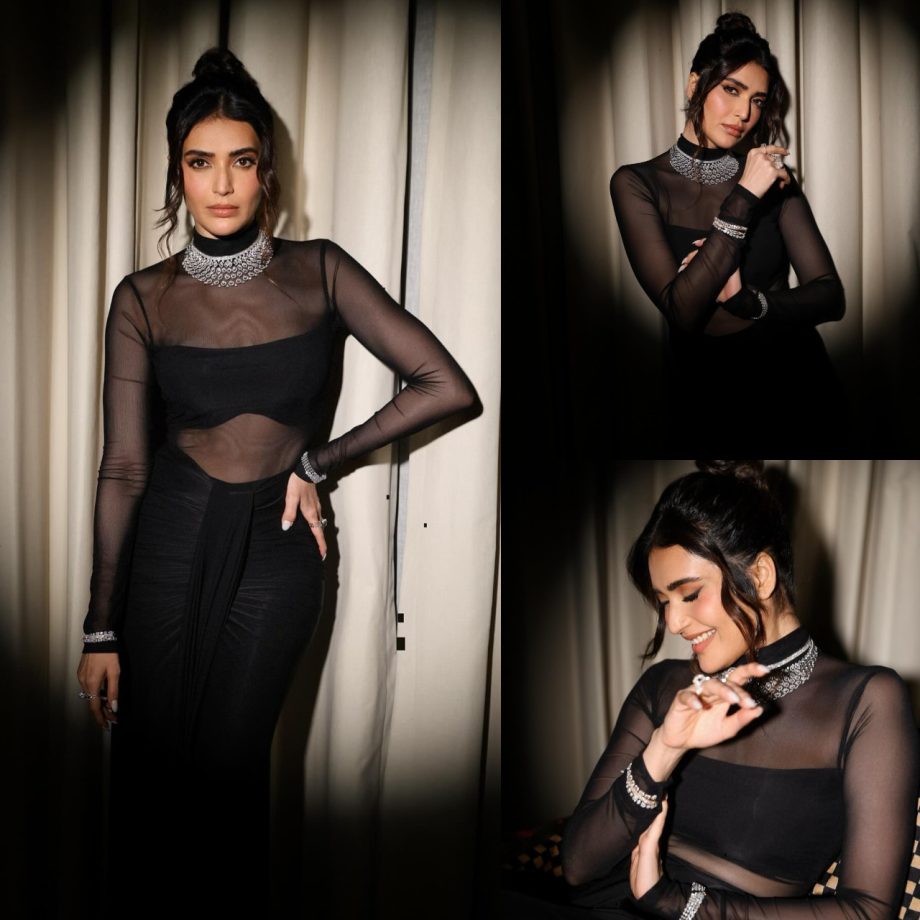 Divine! Karishma Tanna is beauty to behold in black see-through gown 870417