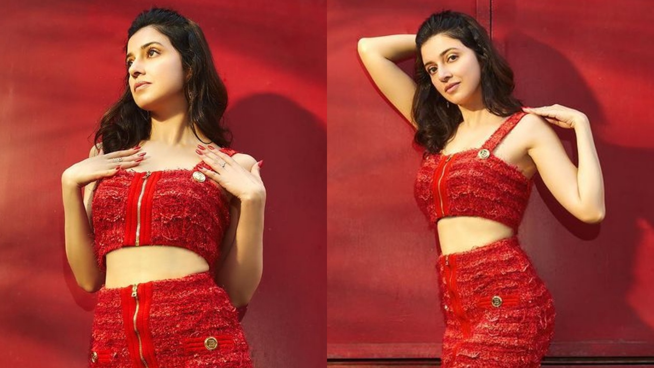 Divya Khosla Kumar goes fiery hot in red Balmain zip-back crop top and skirt [Photos] 866971
