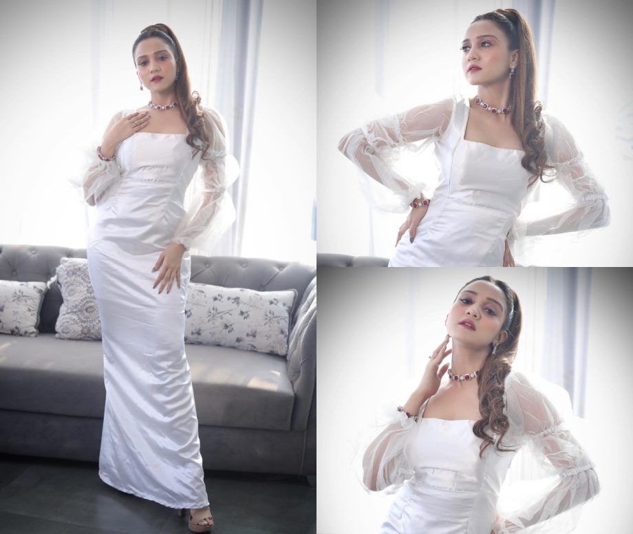 Dressed to dazzle! Ashi Singh stuns in white bodycon gown dress [Photos] 868870