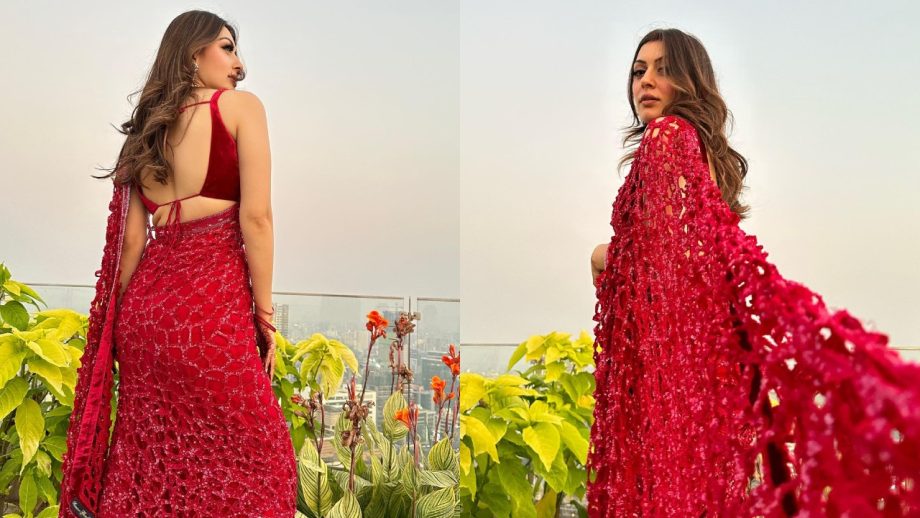 Hansika Motwani's Fiery Red Net Saree Can Be Your Sassy Diwali Pick, See Photos 866460