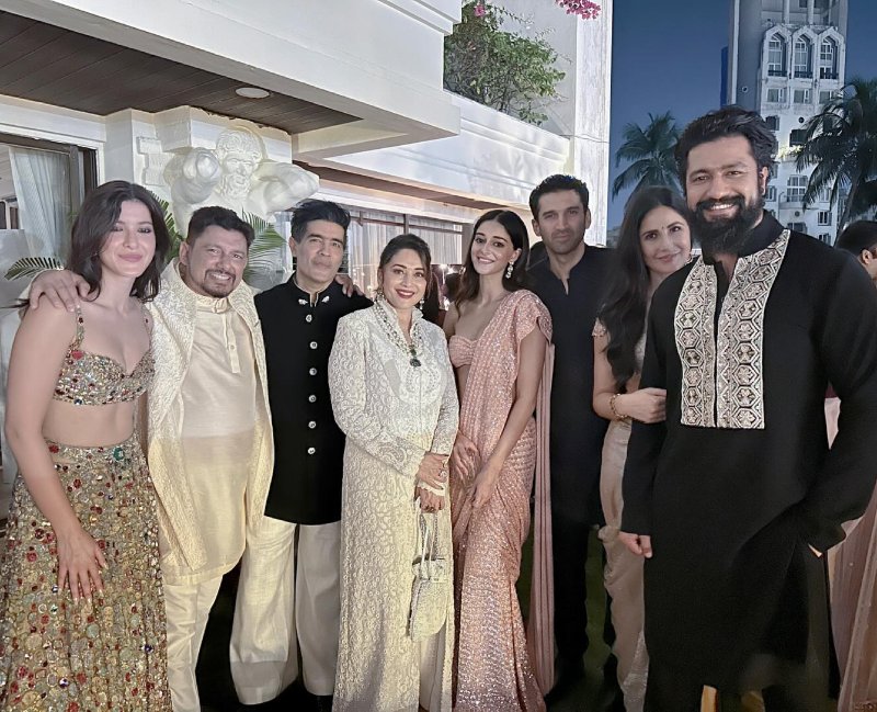 Madhuri Dixit poses along with Vicky Kaushal, Katrina Kaif, Kiara Advani, Sidharth Malhotra, Ananya Panday, shares glimpses of star-studded Diwali party 868555