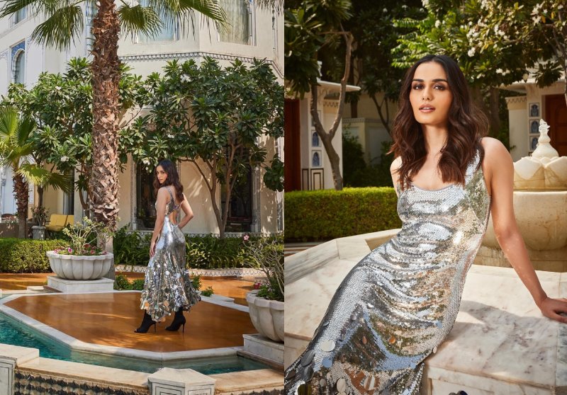 Manushi Chhillar Looks A Piece Of 'Art' In Shimmery Sequin Sheer Dress [Photos] 870115