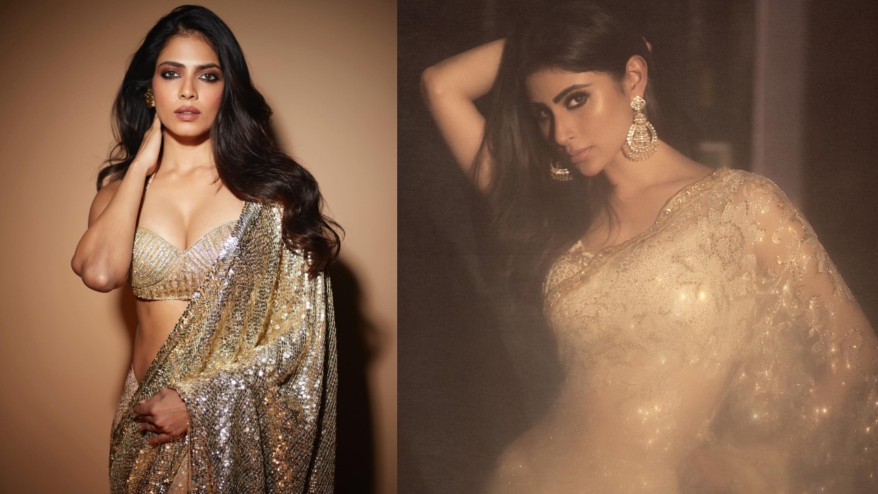 Mouni Roy & Malavika Mohanan's Golden Glittery Saree Is Perfect Choice To Look 'Patakha' 868153