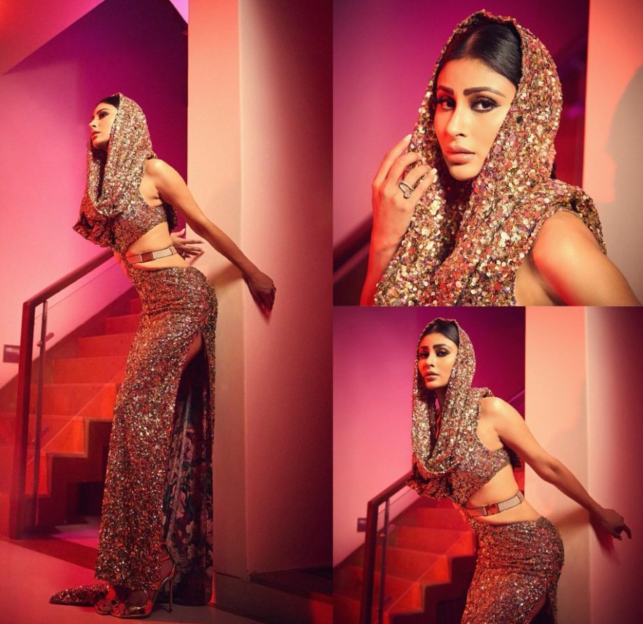 Mouni Roy Sets Fashion Ablaze In Golden Sequin Body-hugging Dress 870896