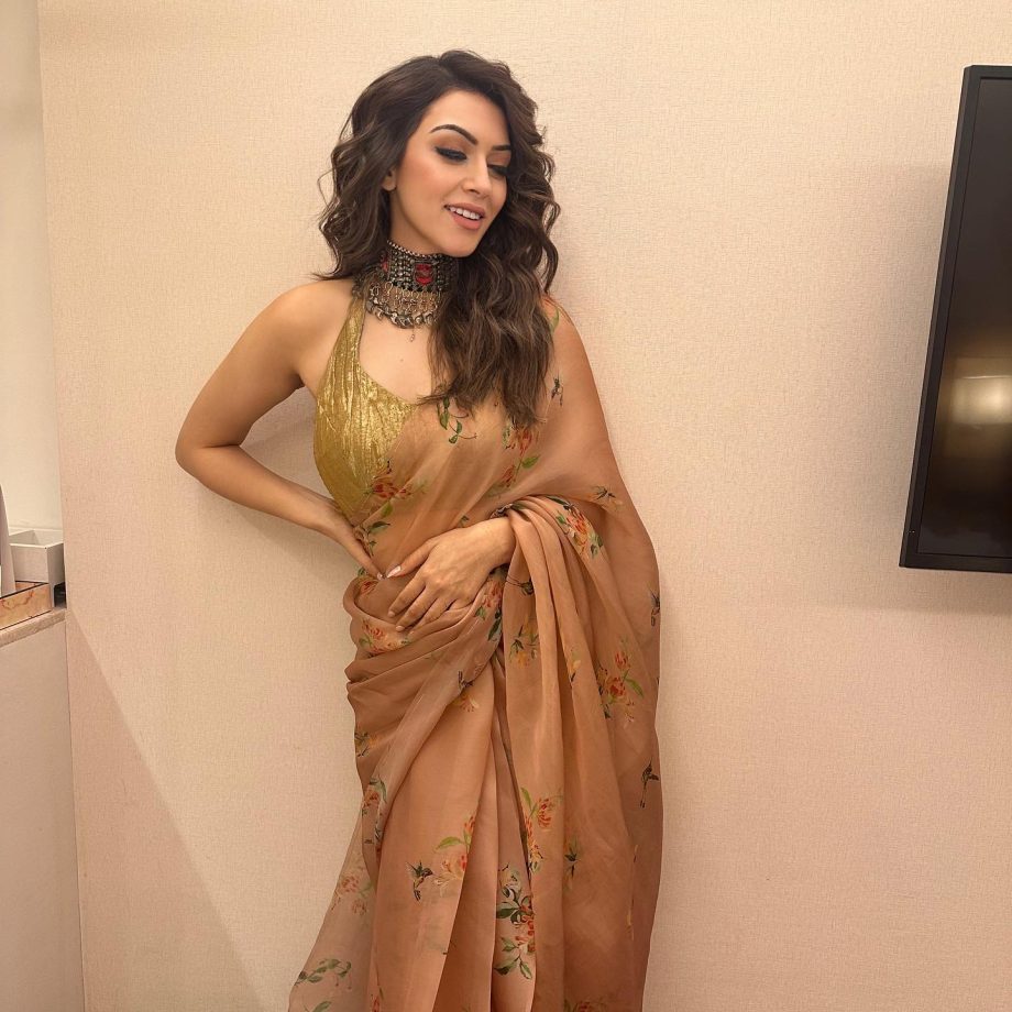 My Name Is Shruthi Promotions: Hansika Motwani ups glam quotient in floral saree 869263