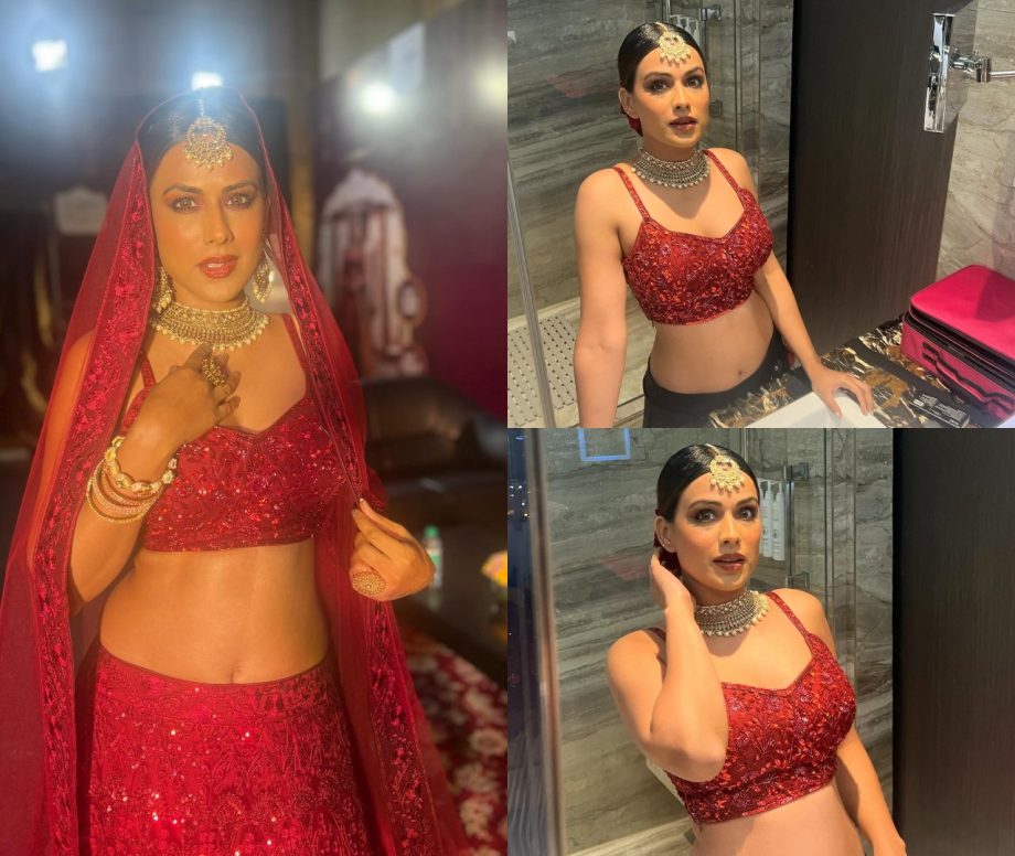 Nia Sharma reigns supreme in red embellished ethnic ensemble [Photos] 868364