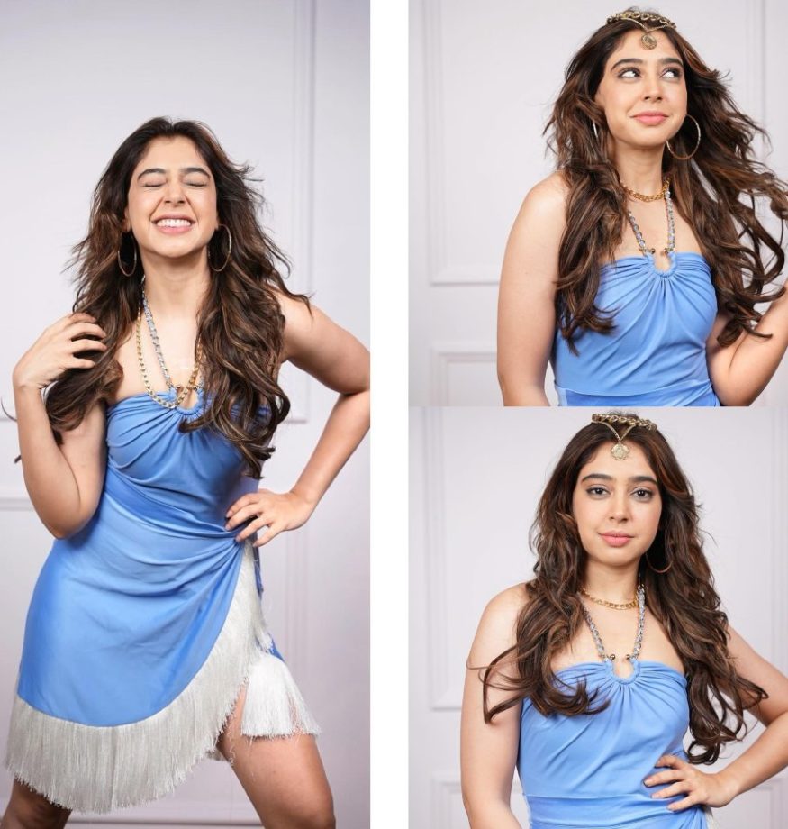 Niti Taylor keeps the sass up in mist blue halter neck swimsuit, Check out 870923