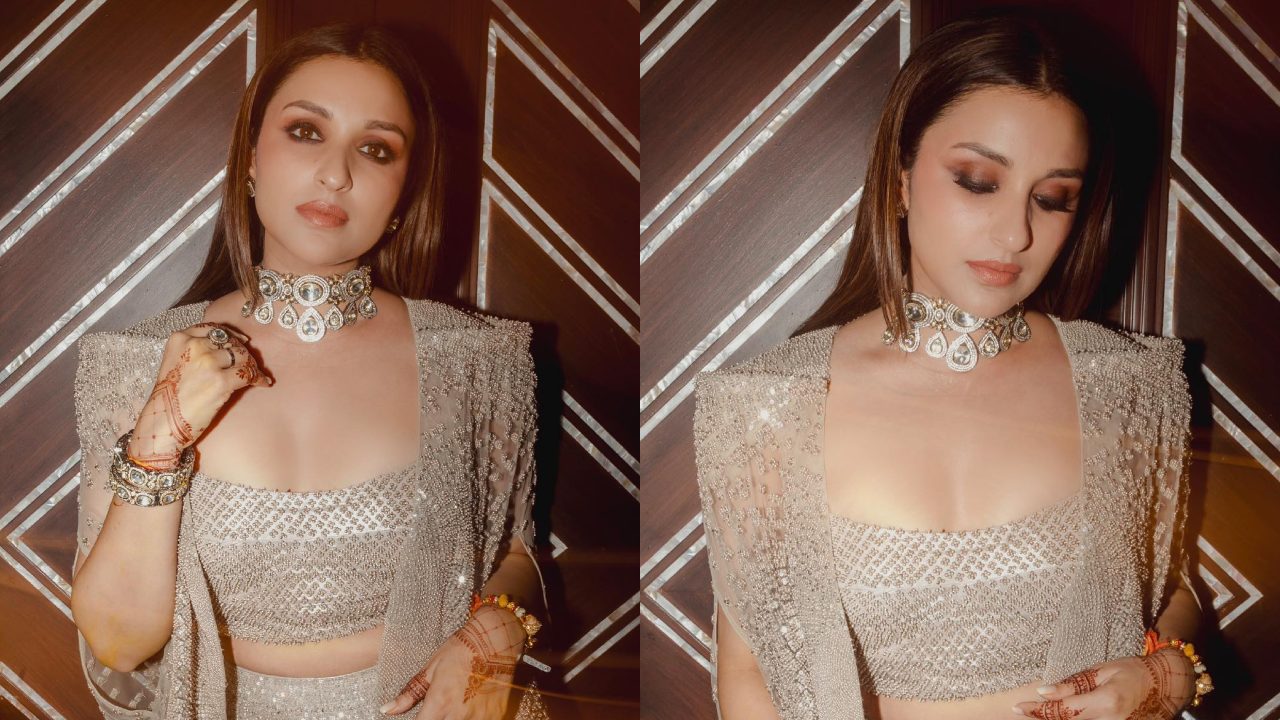 Parineeti Chopra Flaunts Blingy Style In Ivory Three-piece Outfit 871202