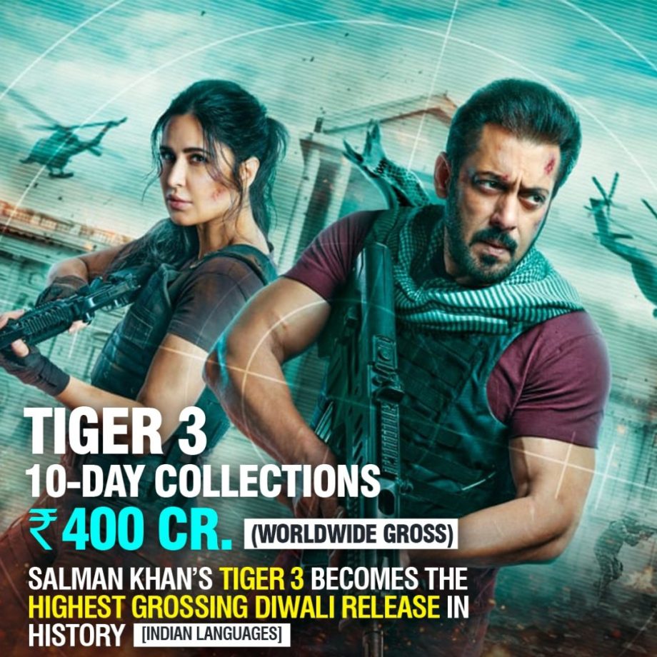 Salman Khan's Tiger 3 becomes the all-time biggest Diwali hit. Surpassed Prem Ratan Dhan Payo and Krissh 3! 870105