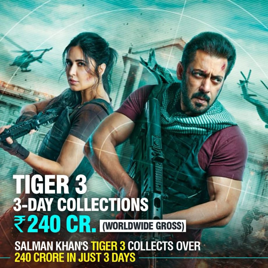 Salman Khan's Tiger 3 is going super strong at the box office! Collects 240 Cr. gross worldwide in 3 days! 868845
